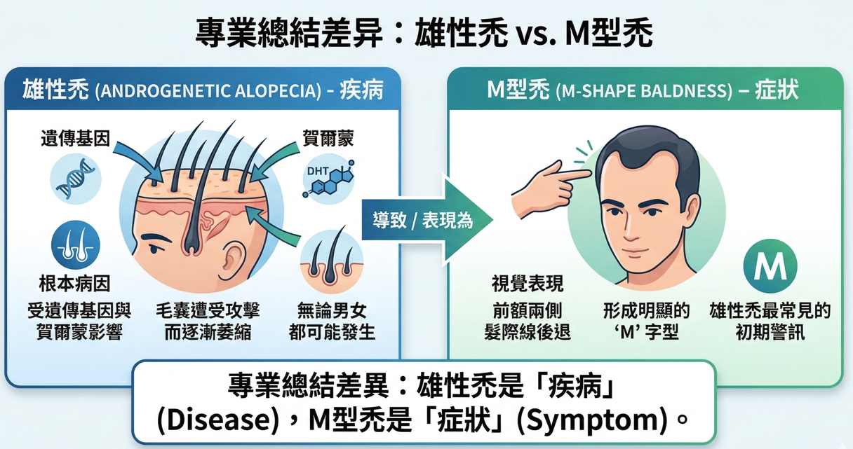 每天早晨照鏡子，發現額頭兩側的髮際線悄悄往上退，甚至逐漸形成一個明顯的「M」字型嗎？這種情況往往讓人