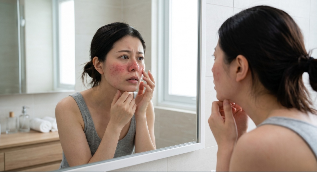 臉部泛紅、丘疹反覆發作？酒糟性皮膚炎的溫和保養：二次離心 PRP 療法