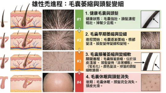 雄性禿毛囊萎縮與生髮治療評估