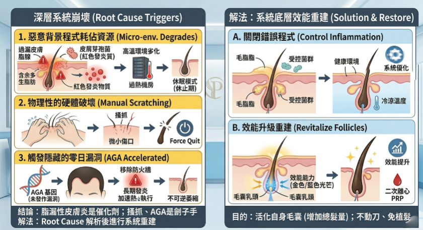 頭皮發炎掉髮 Root Cause 與治療順序