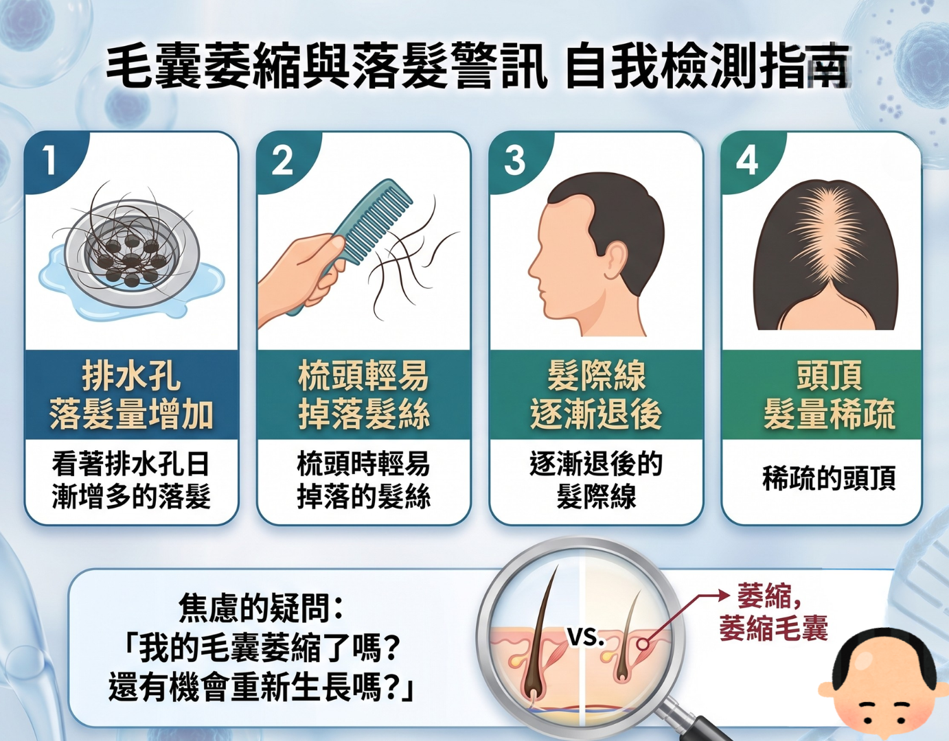 毛囊萎縮怎麼辦？有可能再生嗎？了解毛囊萎縮原因與改善方法