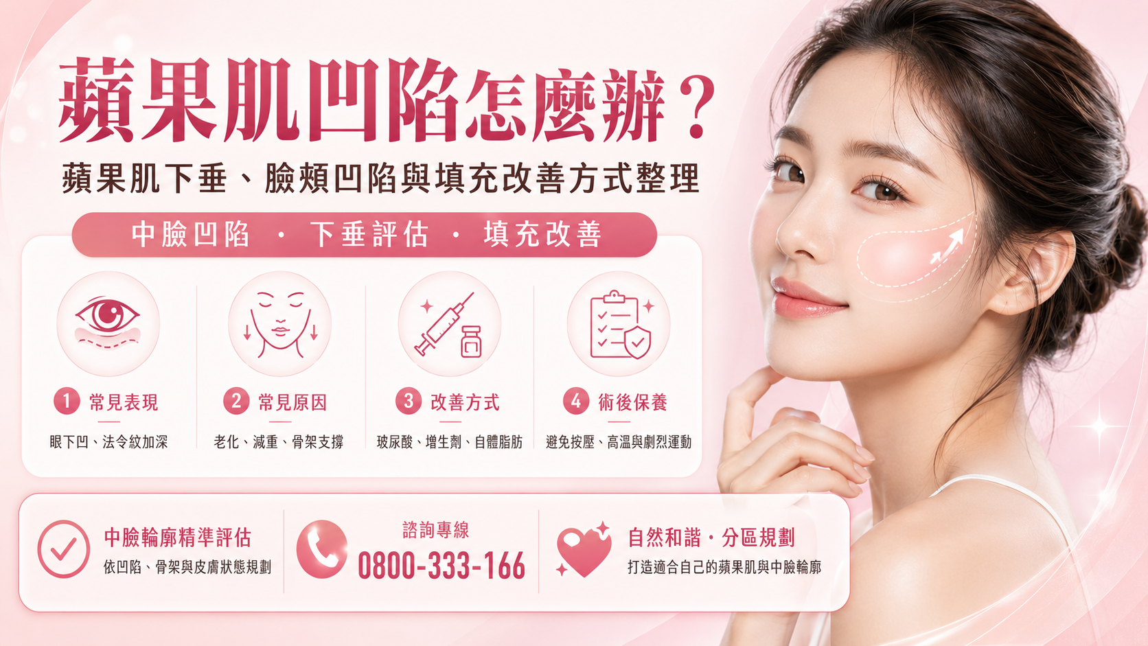 蘋果肌凹陷怎麼辦？蘋果肌下垂、臉頰凹陷與填充改善方式整理